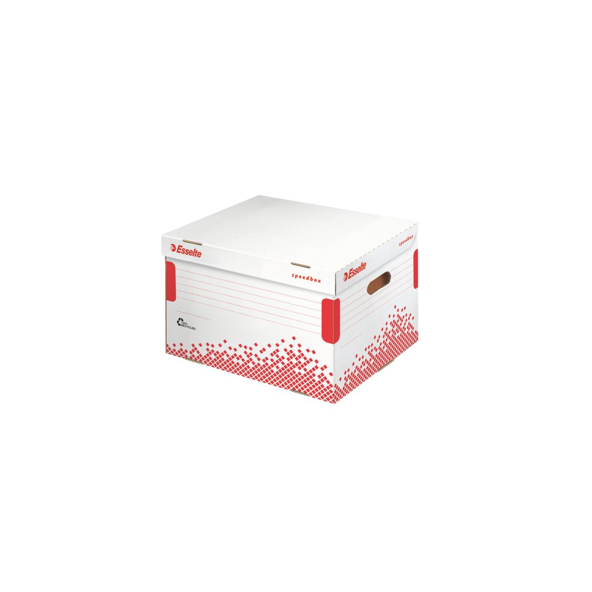 Pudło archiwizacyjne Speedbox A4 biało-czerwony karton [mm:] 392x301x 334 Esselte (623914)