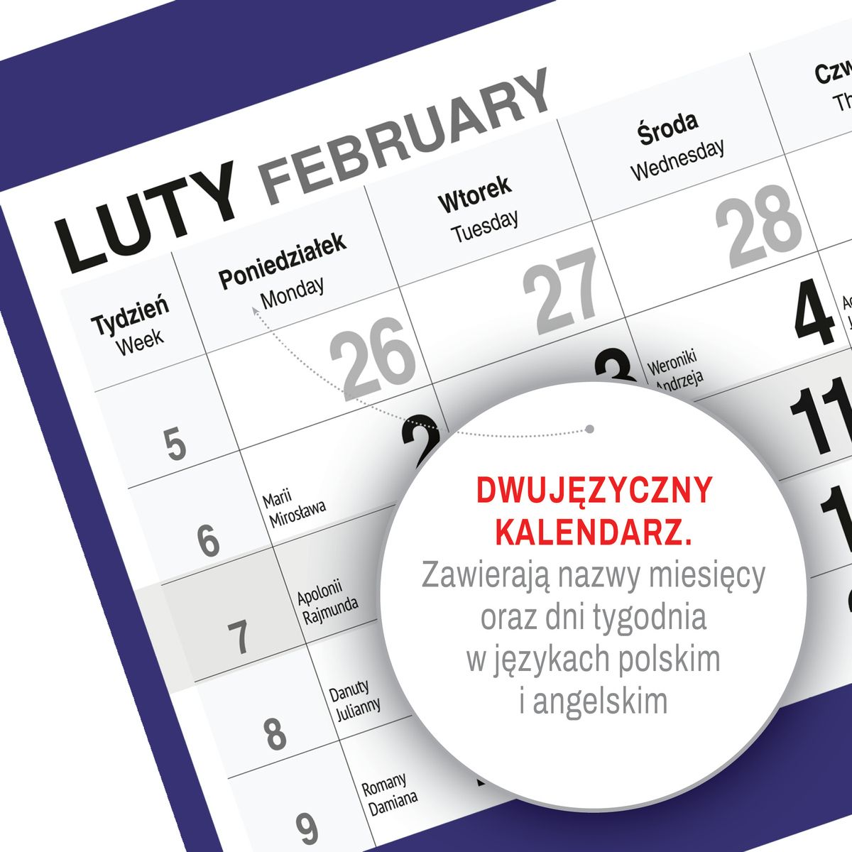 Kalendarz ścienny (401000) k:2915-377 PLAŻA A4 210mm x 450mm Press