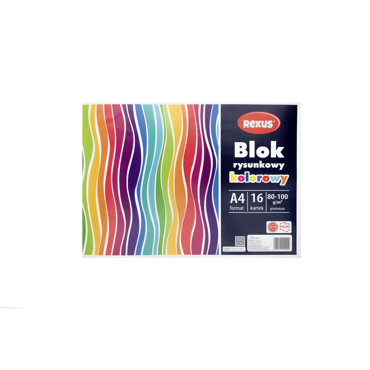 Blok rysunkowy Rexus kolorowy A4 kolorowy 16k (4409)