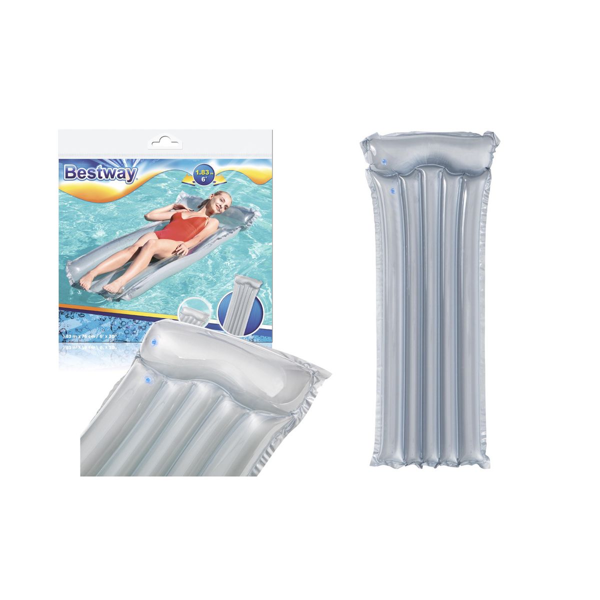 Materac dmuchany Best Way Szary 183 x 76 cm (9699)