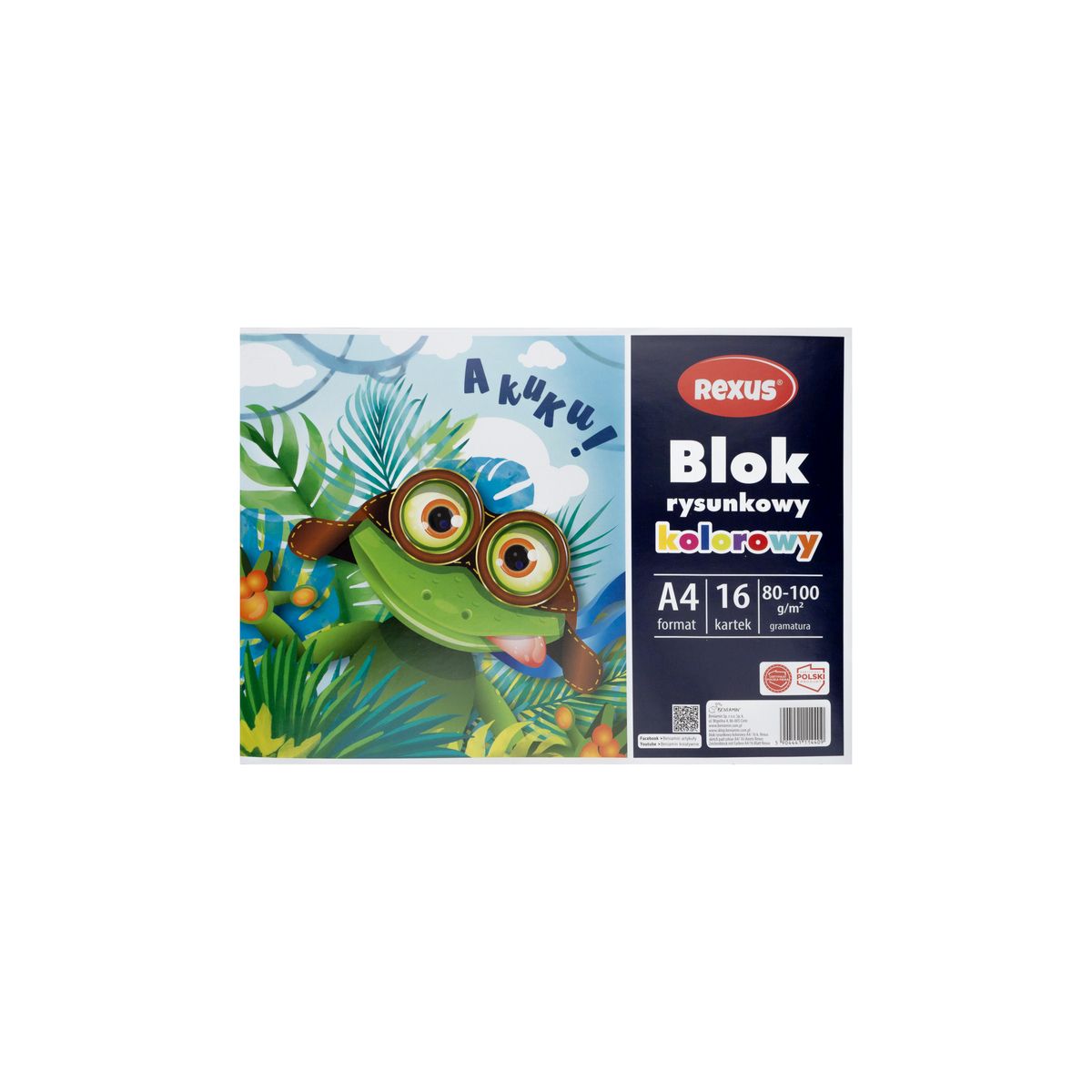 Blok rysunkowy Rexus kolorowy A4 kolorowy 16k (4409)