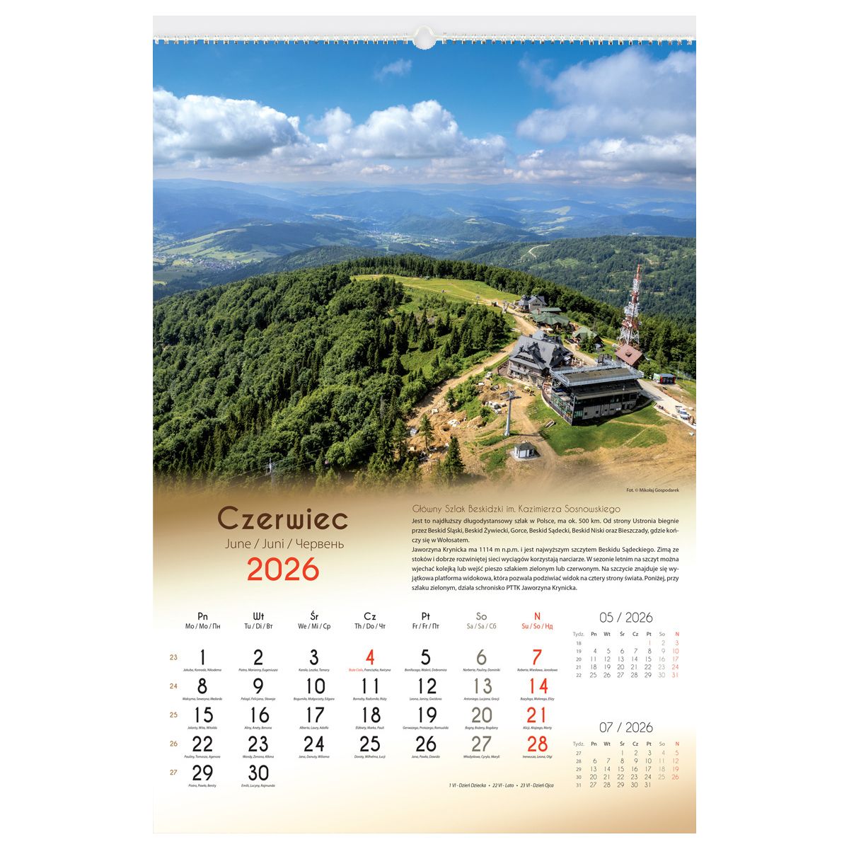 Kalendarz ścienny (401000) k:2915-377 LASY POLSKIE 13-planszowe 2024 320mm x 470mm Lucrum (RW04)