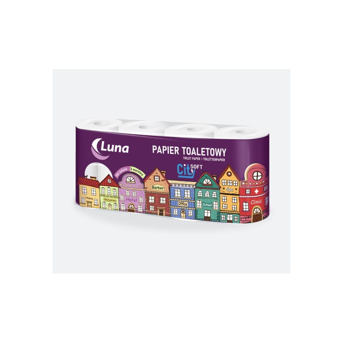 Papier toaletowy 8rol Luna City Soft celuloza 3 warstwy