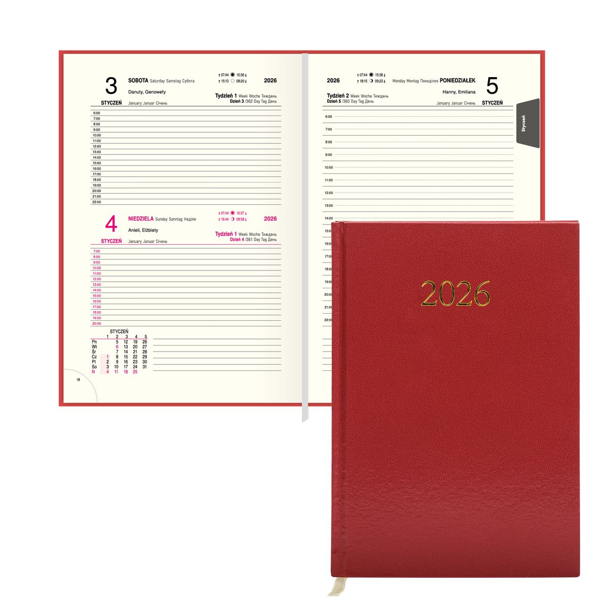 Kalendarz książkowy (terminarz) (308040) k:4071-670 EKONOMICZNY A5 Press (DZIENNY)