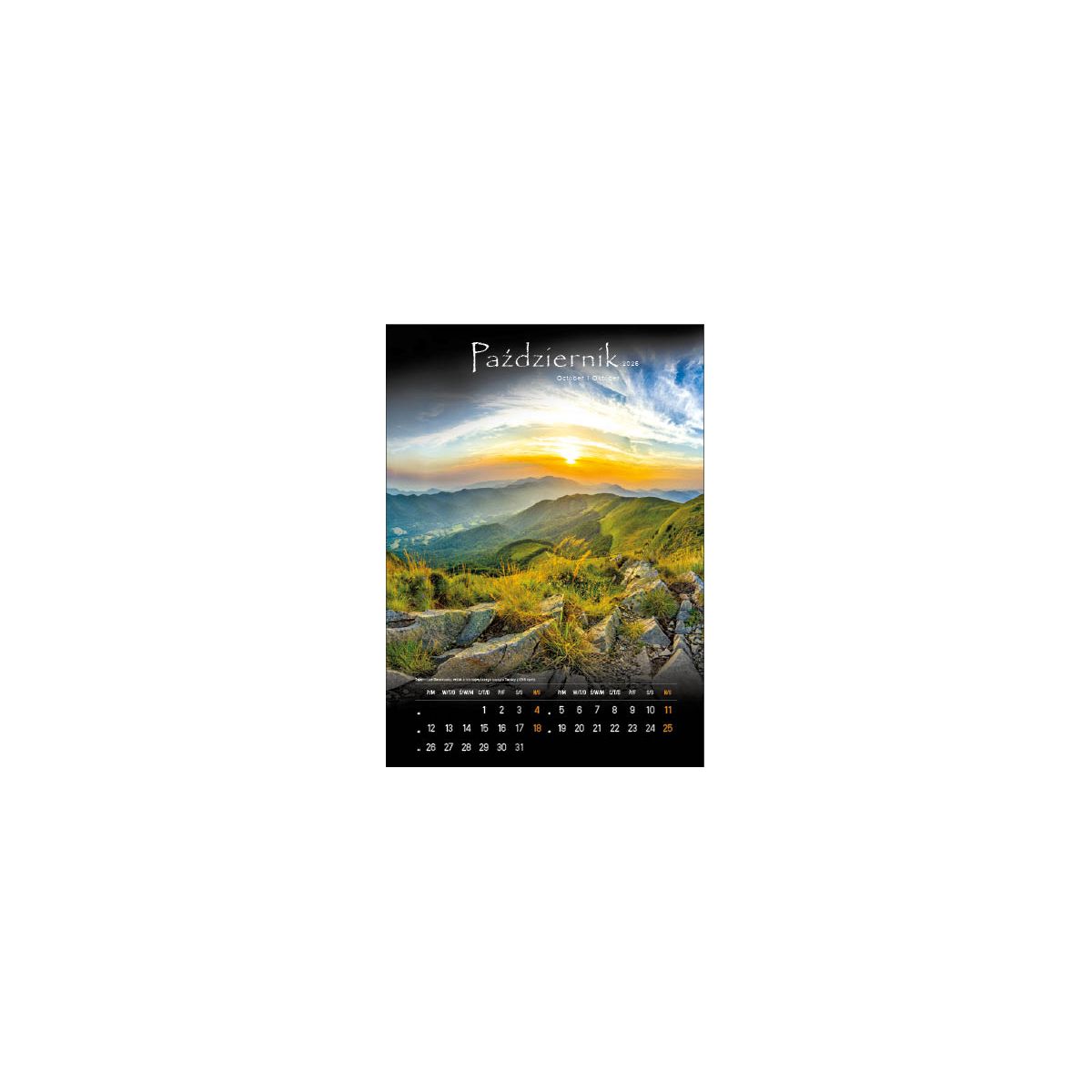 Kalendarz ścienny TAJEMNICZE BIESZCZADY WIELOPLANSZOWY 330mm x 500mm Jotan (WP127)