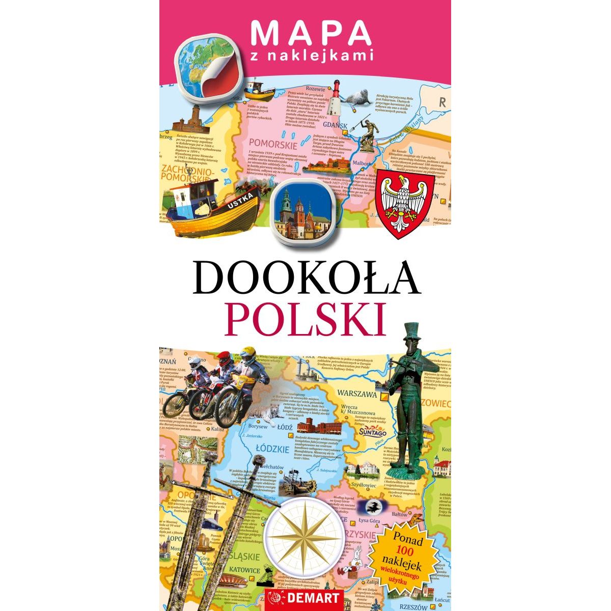 Książeczka edukacyjna Demart Mapy z naklejkami. Dookoła Polski