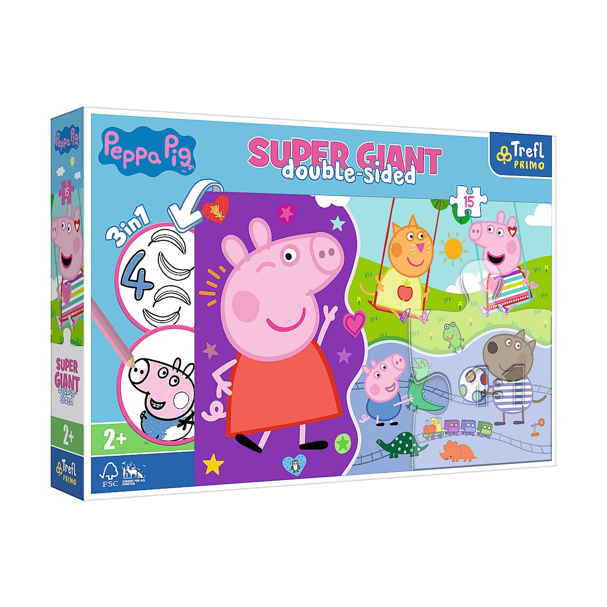 Puzzle Trefl świnka Peppa Gigant poznaj Psi Patrol 15 el. (42003)