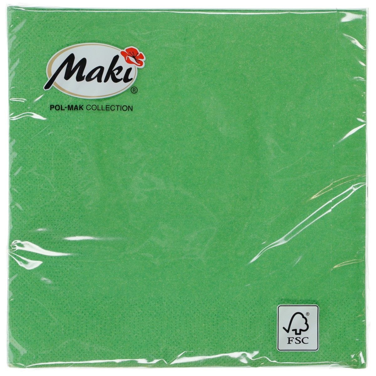 Serwetki zielony papier [mm:] 330x330 Pol-mak (04)