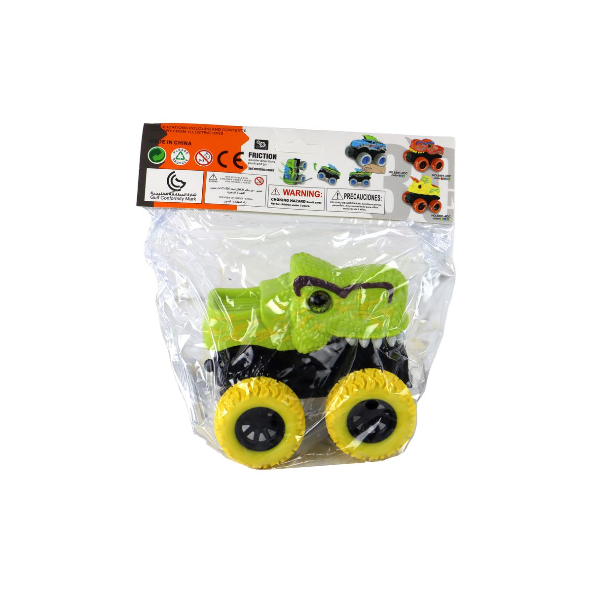 Pchacz Pojazd Terenowy Tyranozaur Rex Gumowe Koła Zielony Lean (16267)