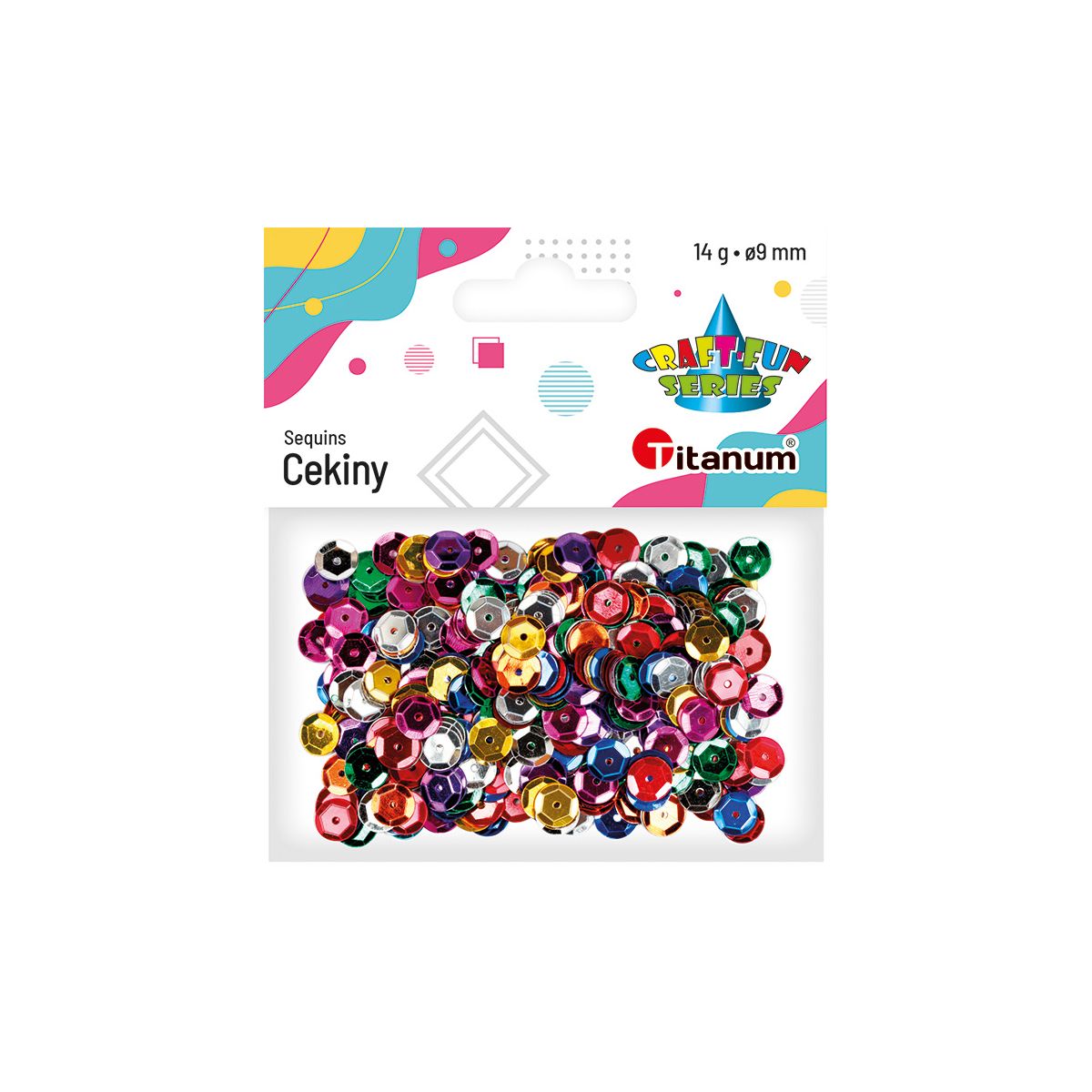 Cekiny Craft-Fun Series okrągłe kolorowe 14g Titanum (CO041)