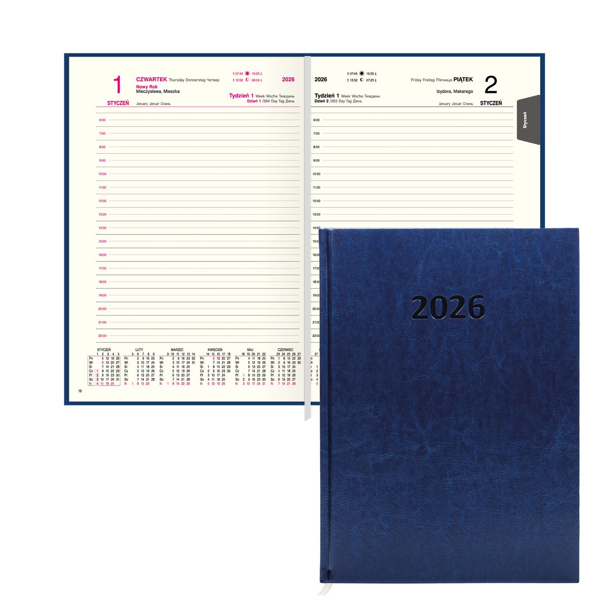 Kalendarz książkowy (terminarz) (308040) k:4071-670 A4 Press (DZIENNY)