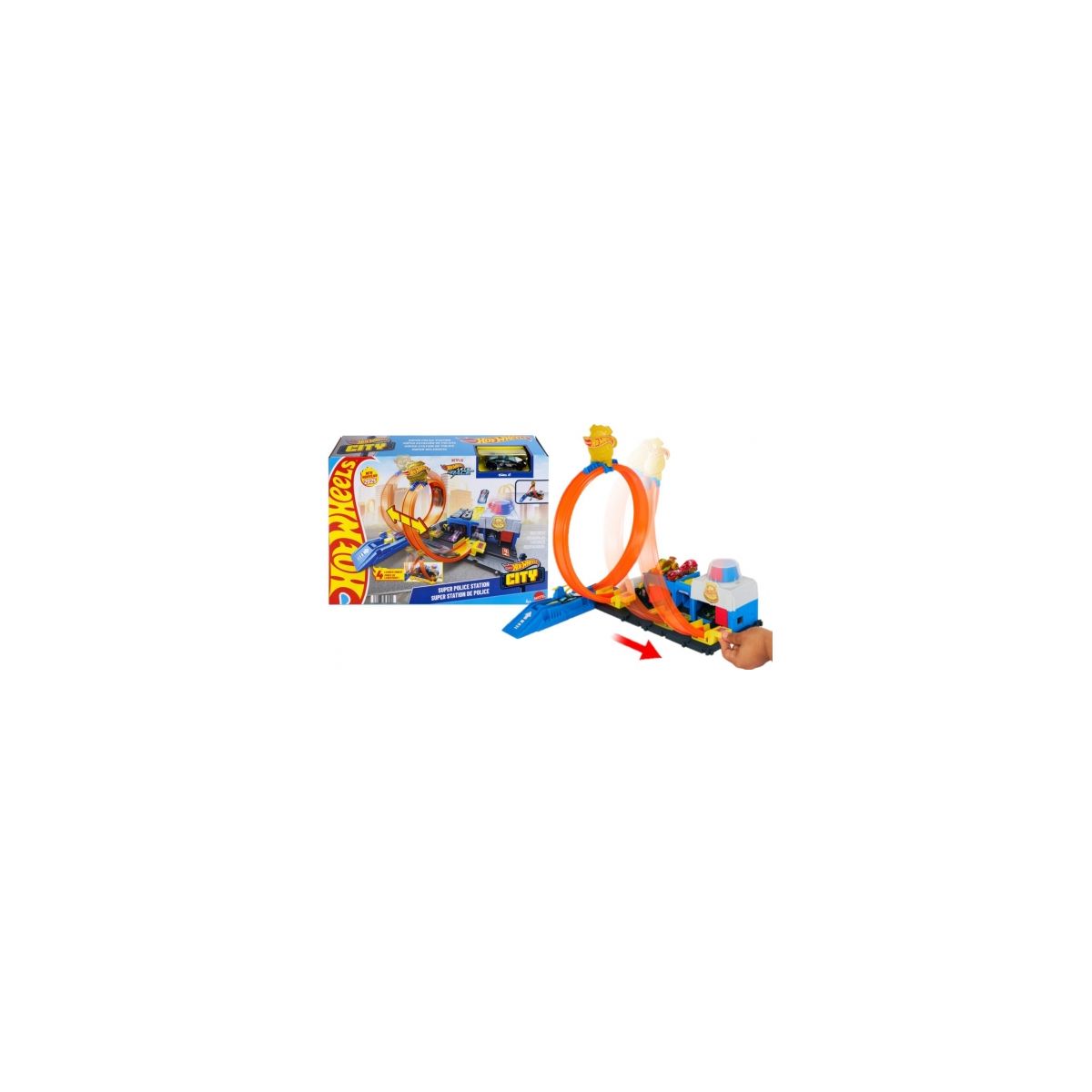 Tor wyścigowy Hot Wheels City Posterunek policji (JBM71)