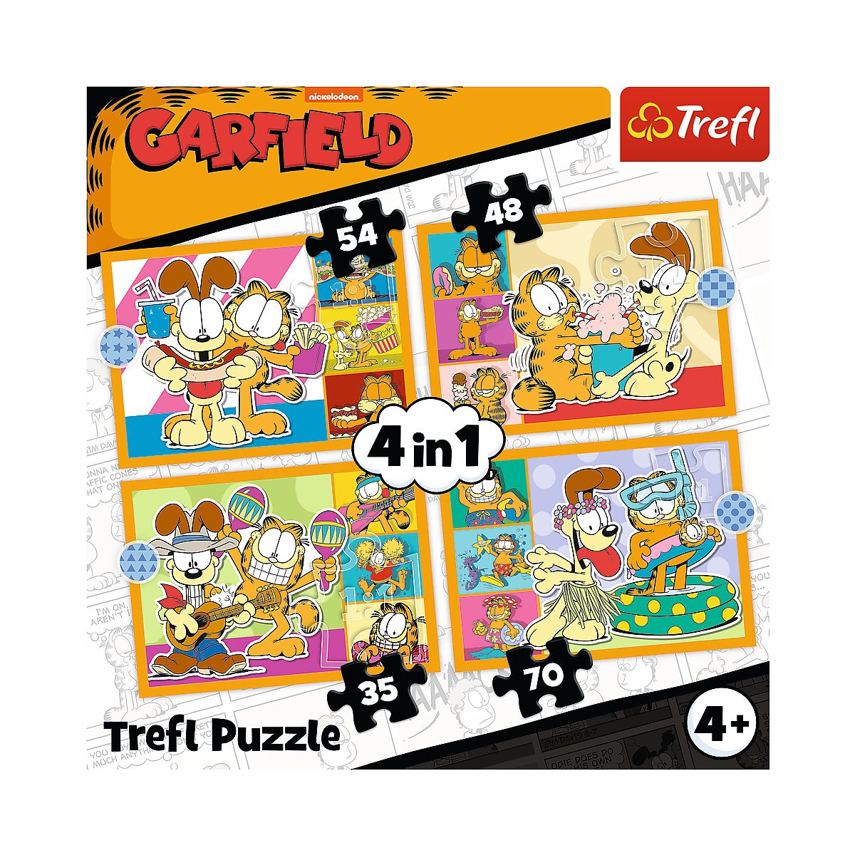 Puzzle Garfield 4w1 4w1 el. Trefl (34673)