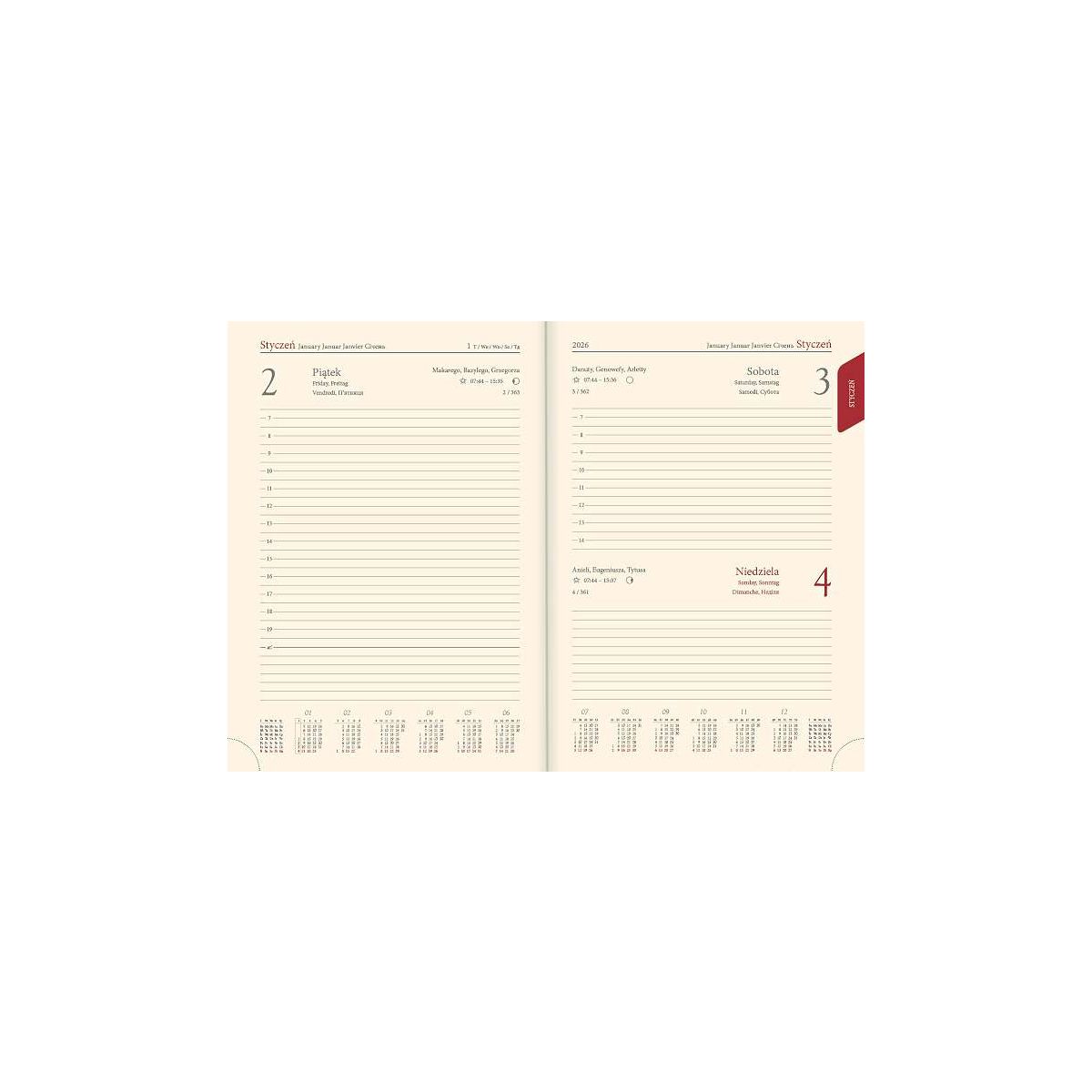 Kalendarz książkowy (terminarz) Vivella terminarz B5 172mm x 240mm Lucrum (51T-D)