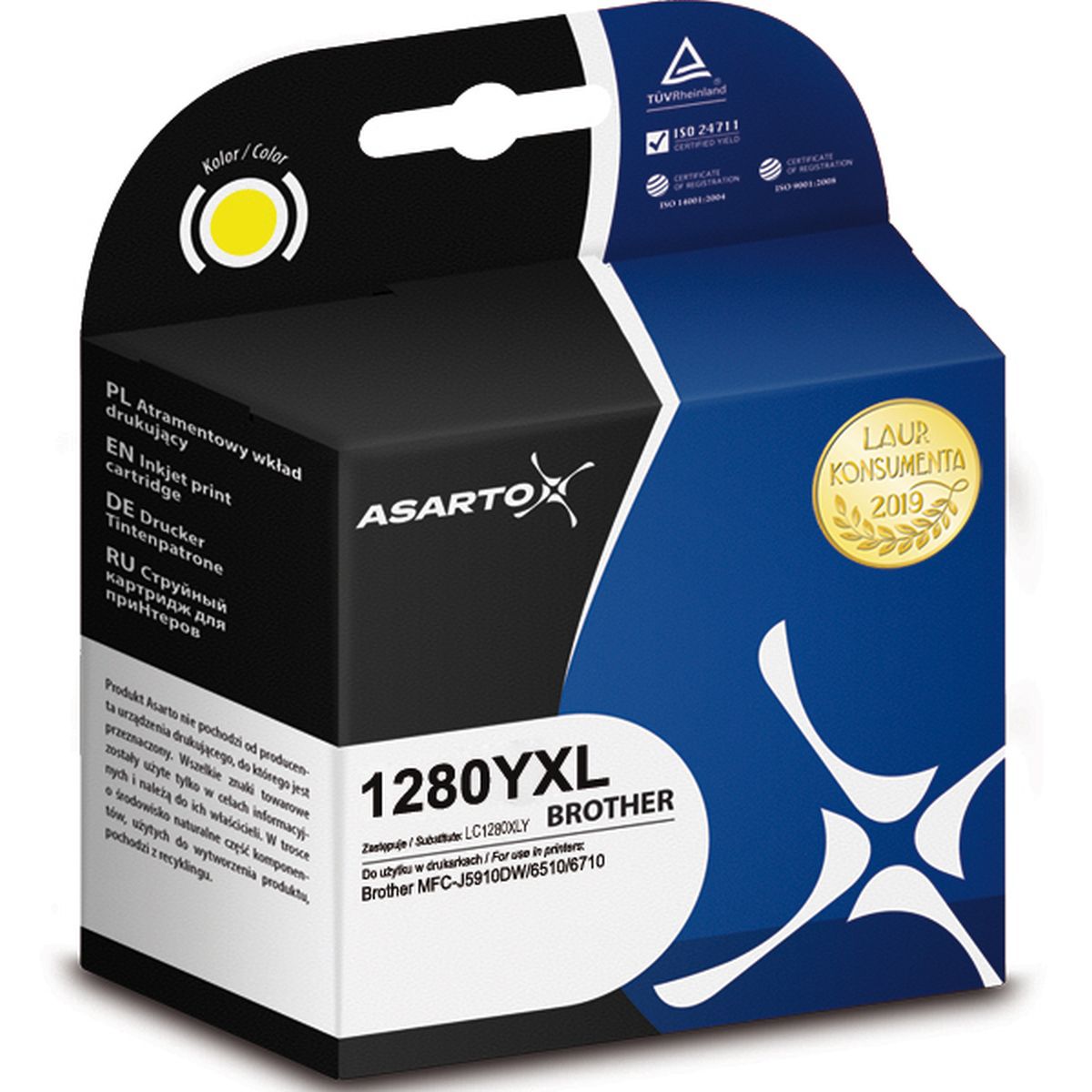 Toner alternatywny Asarto do Brother 1280YXL | MFC J5910DW/6510/6710 żółty (AS-B1280YXL)