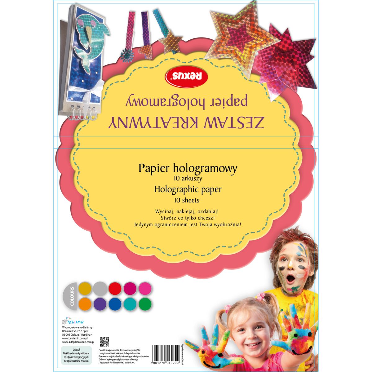 Zestaw szkolny Rexus papier holograficzny A4 (604020)