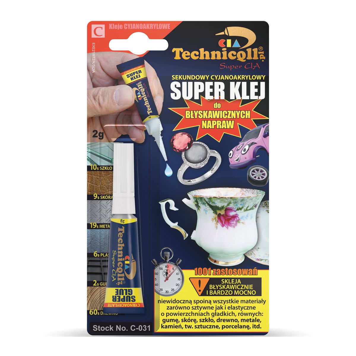 Klej w tubie Technicqll Super Klej sekundowy 2g (C-031)