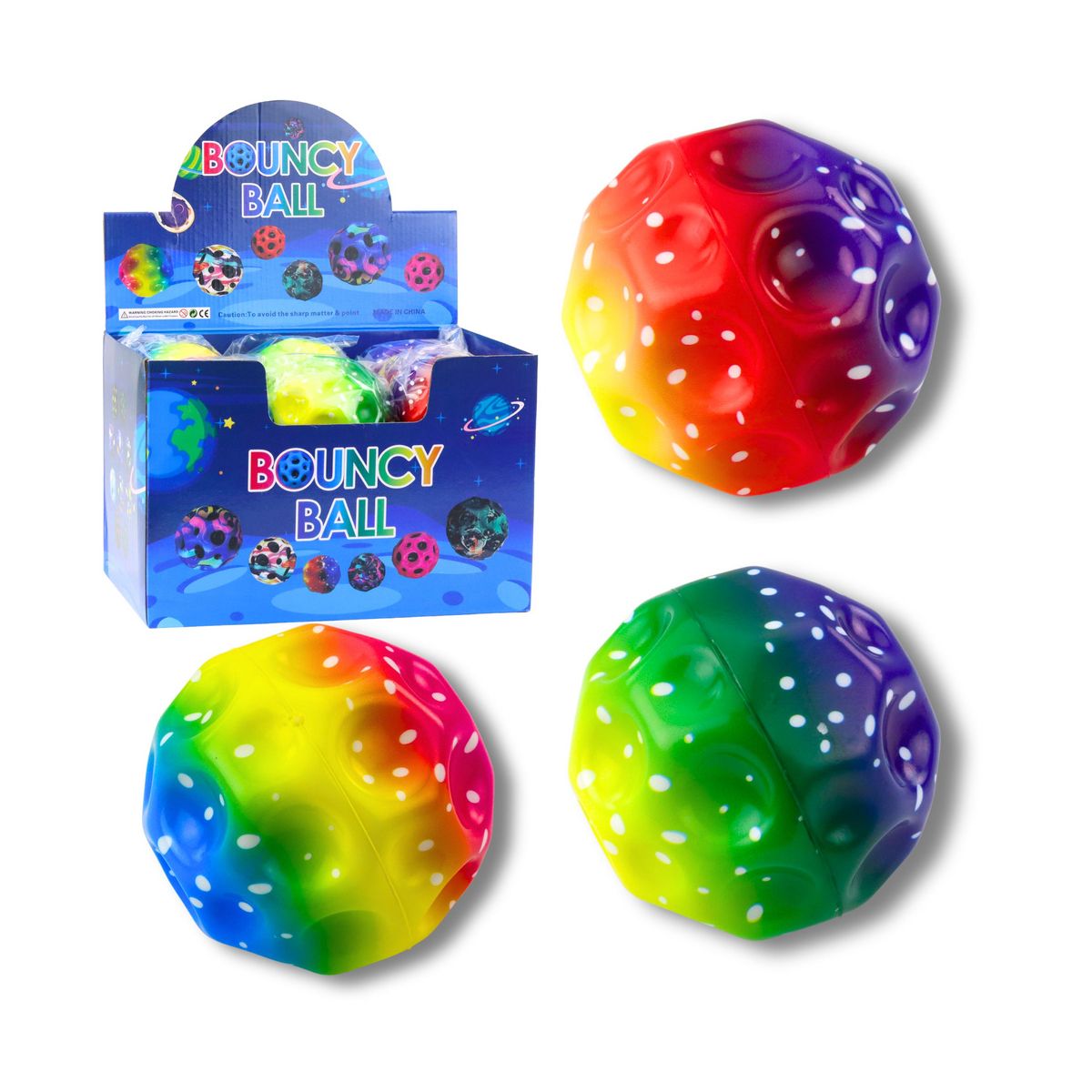 Piłeczka Z Wgłębieniami Do Odbijania Ugniatania Piankowa Kolorowa 10cm Lean (22325)