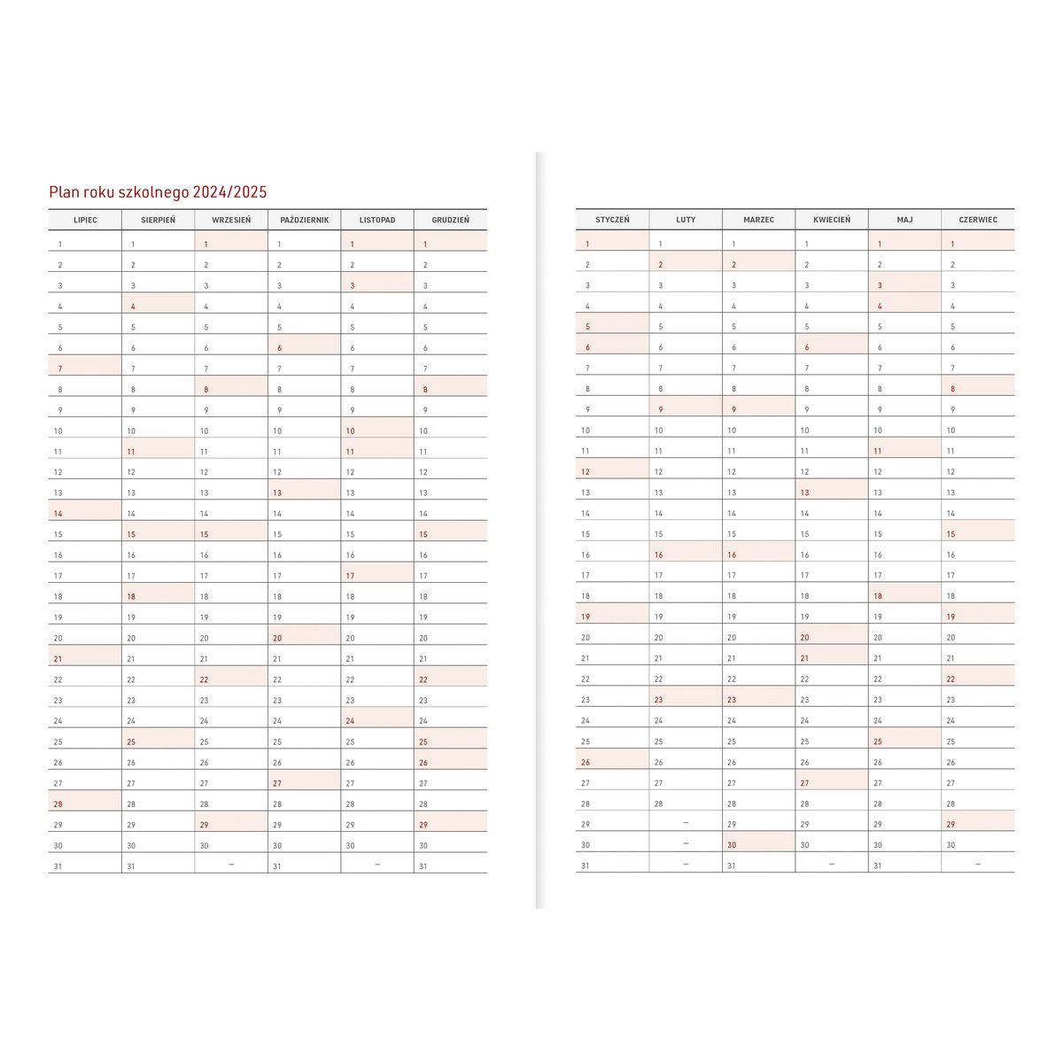 Kalendarz nauczyciela książkowy (terminarz) A5TN060B- Wydawnictwo Wokół Nas 2024/2025 A5 PCV bezbarwny A5 (EKO)