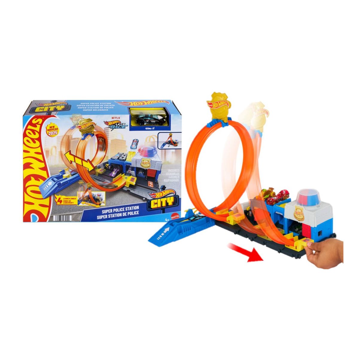 Tor wyścigowy Hot Wheels City Posterunek policji (JBM71)