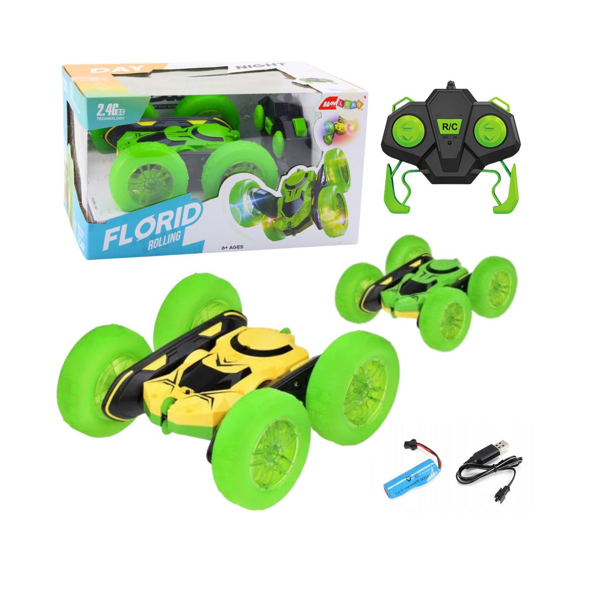 Samochód Kaskaderski Auto Zdalnie Sterowane RC 360° Zielony Lean (24701)