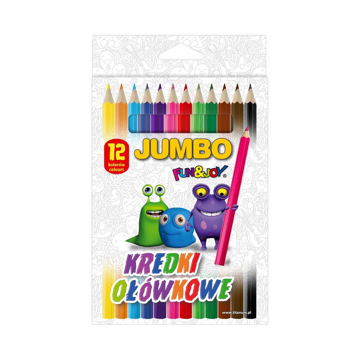 Kredki ołówkowe Fun&Joy Jumbo 12 kol. (ZH0107)