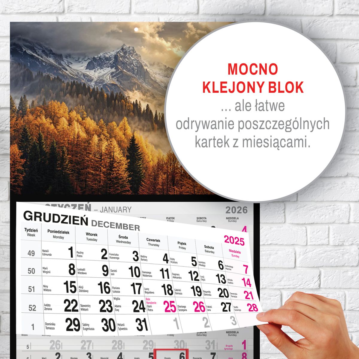 Kalendarz ścienny (401000) k:2915-377 GÓRY A5 250mm x 450mm Press