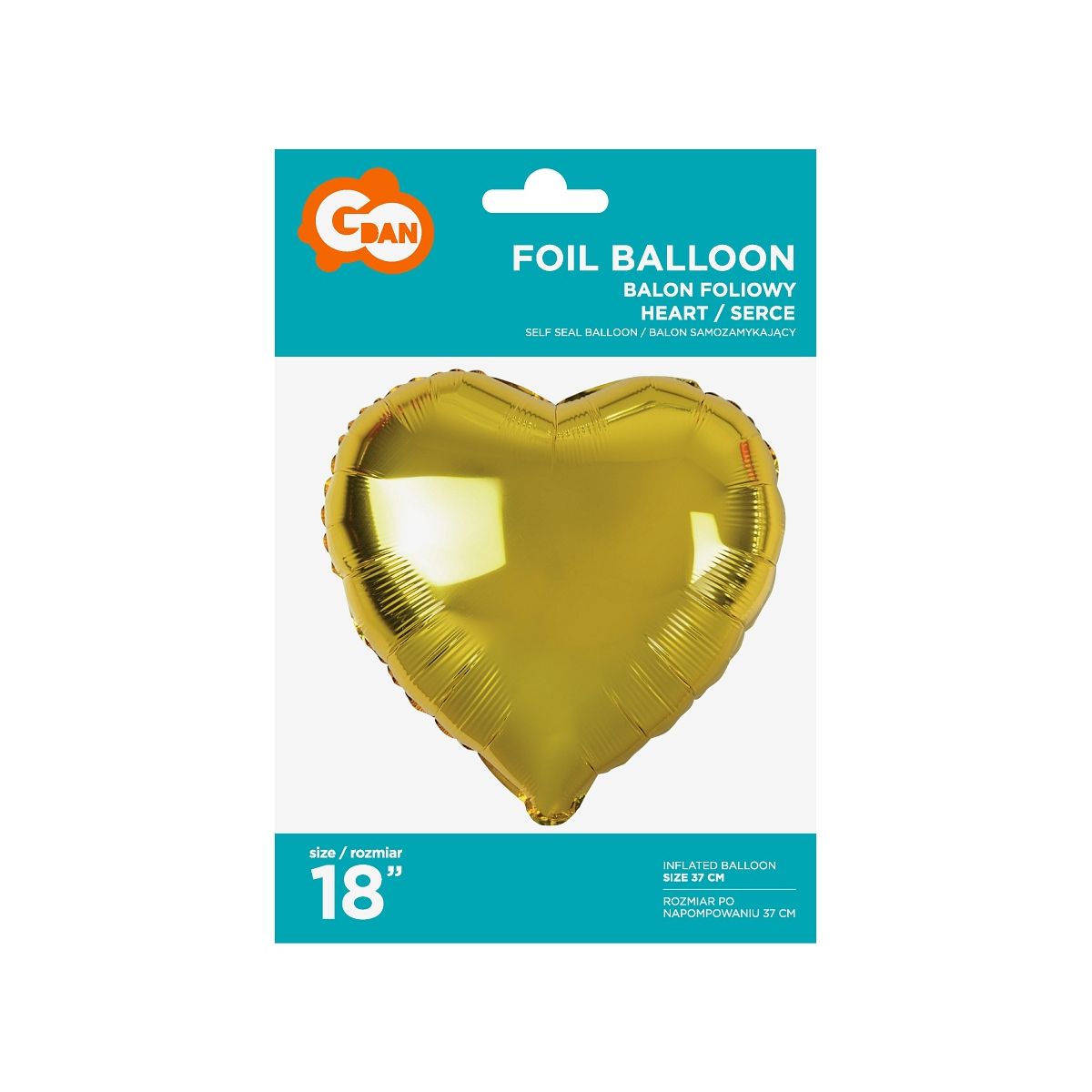 Balon foliowy Godan serce złote 18 18cal (FG-S36ZL)