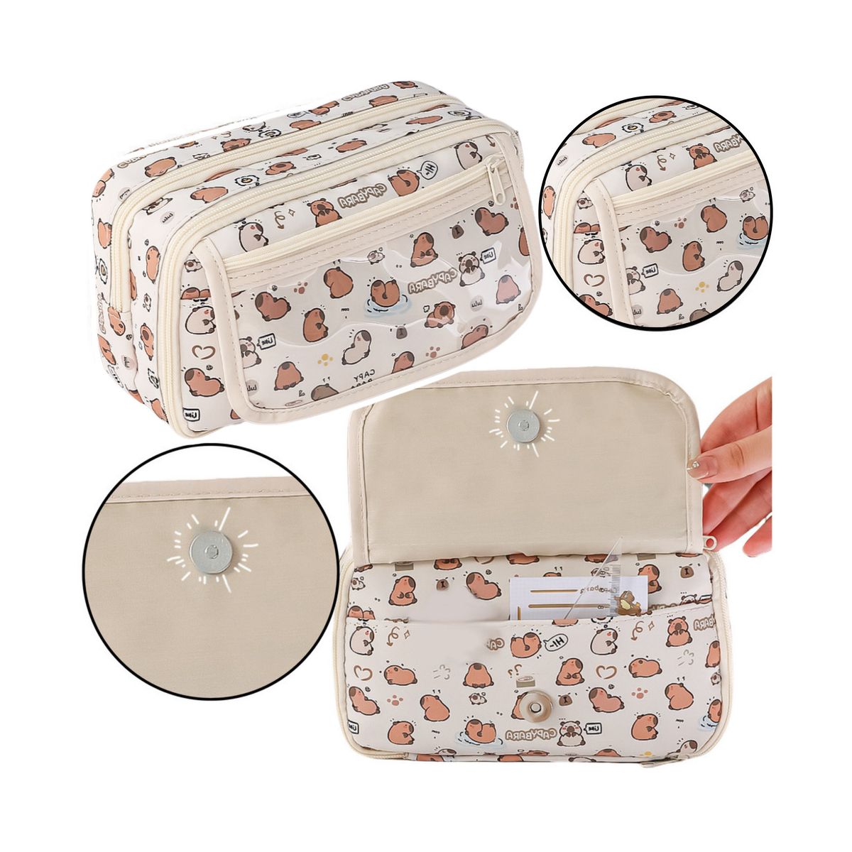 Piórnik W Kapibary Biały 21cm Lean (25039)