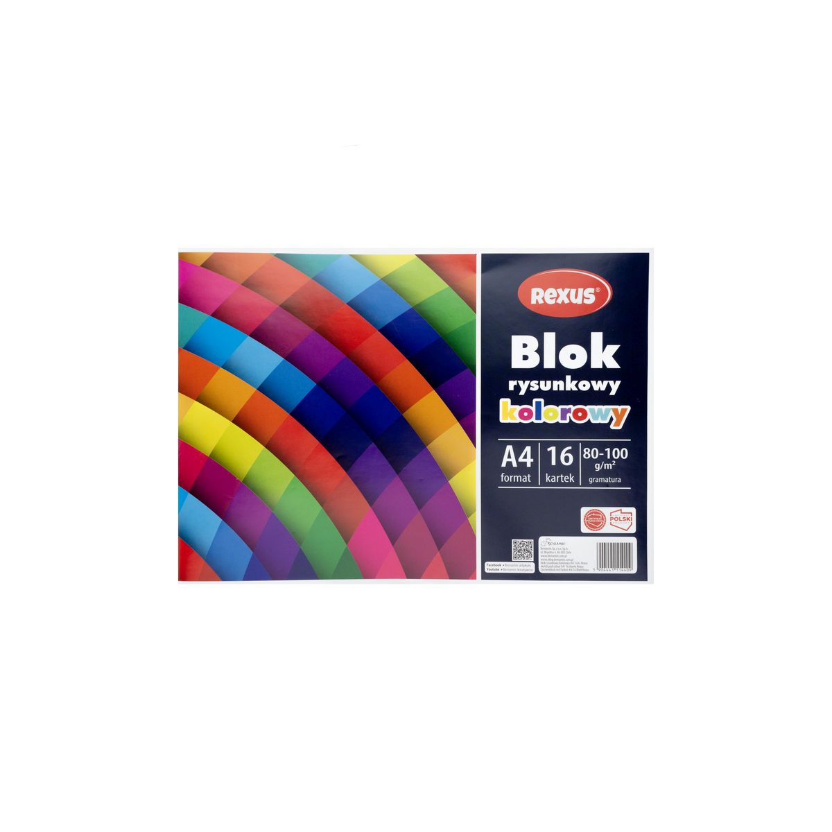 Blok rysunkowy Rexus kolorowy A4 kolorowy 16k (4409)