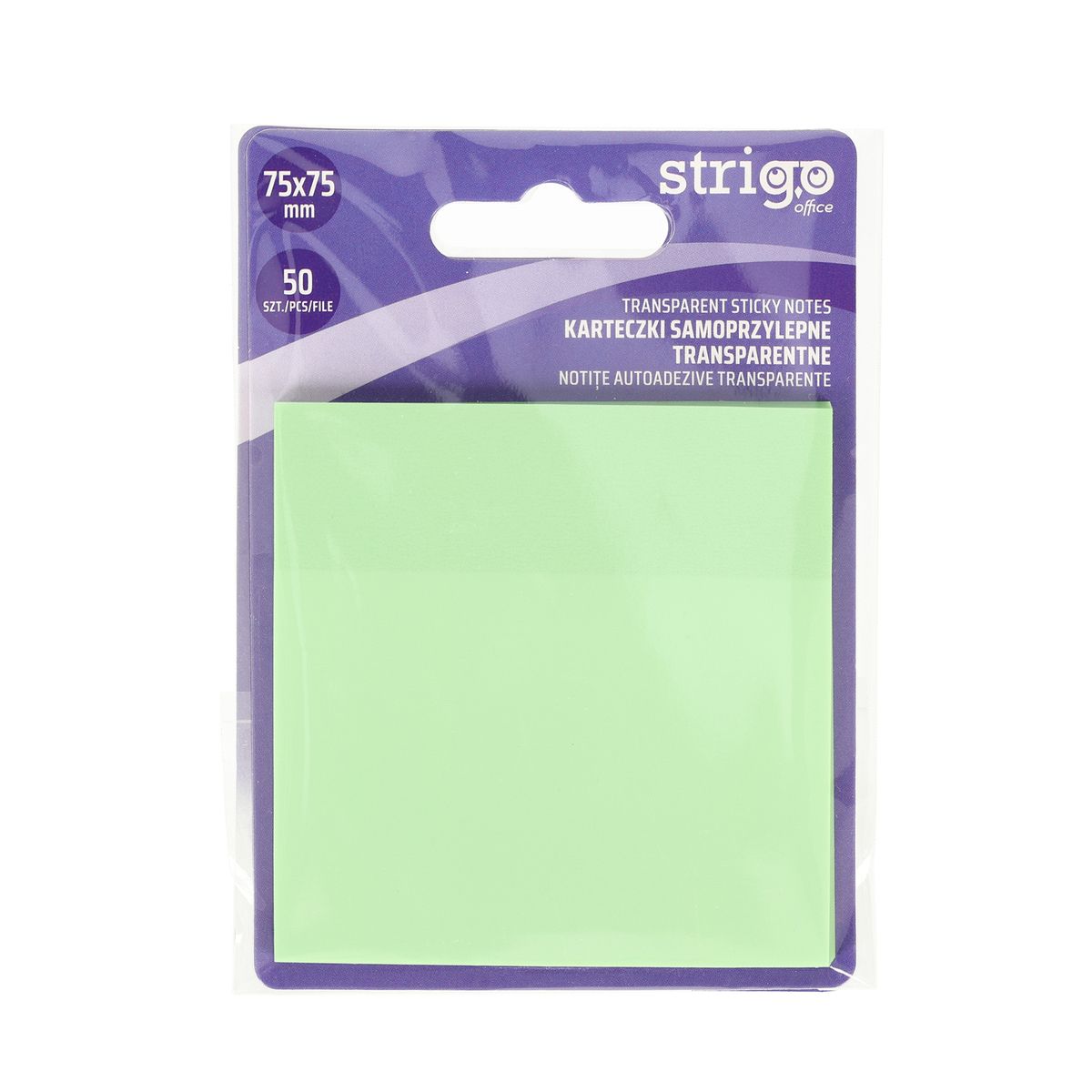Notes samoprzylepny (karteczki) Strigo NEONOWE jasnozielony 50k [mm:] 75x75 (SSN027)
