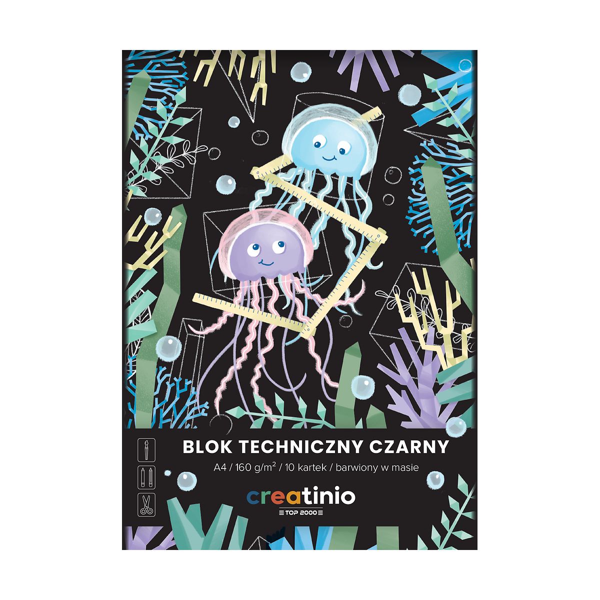 Blok techniczny Top 2000 Creatinio A4 czarny 160g 10k (400176681)