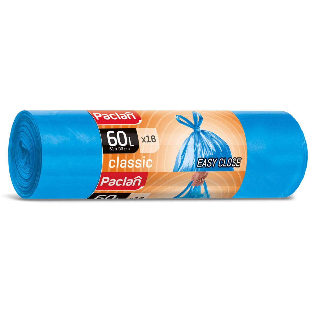 Worek na śmieci Paclan kolor: niebieski 60L 16 szt (137320)