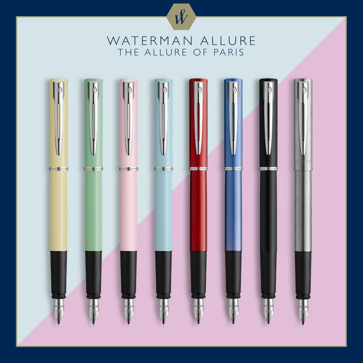 Ekskluzywne pióro wieczne Waterman ALLURE (+ 6 naboi)