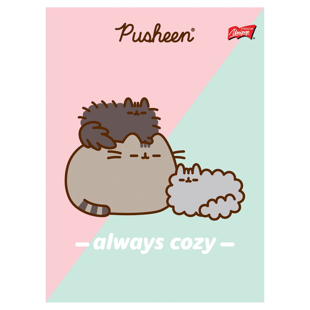 Zeszyt Unipap Pusheen A5 32k. 70g linia podwójna kolorowa