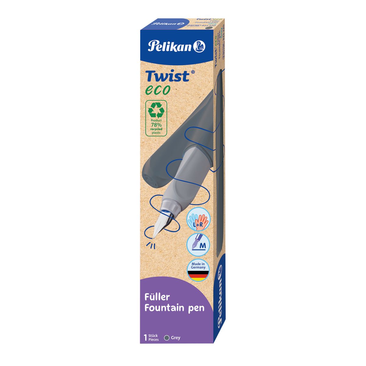 Pióro wieczne Pelikan Twist Eco Szare (822220)