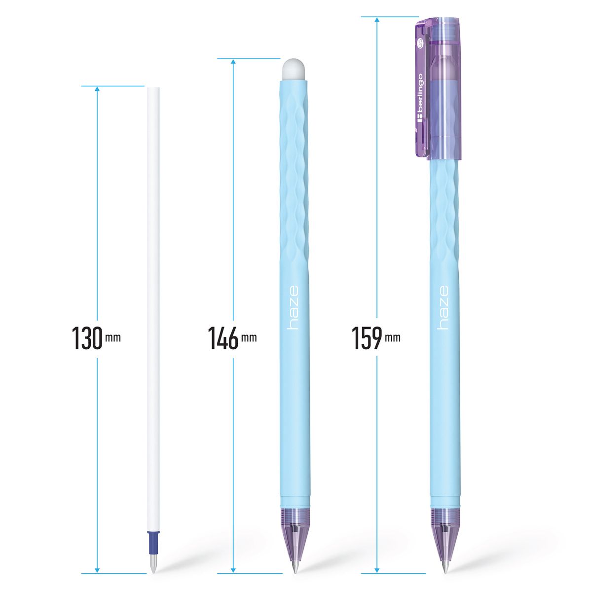 Długopis Berlingo Haze wymazywalny niebieski 0,5mm (338374)