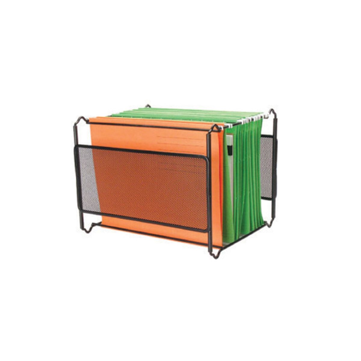 Kartoteka (pojemnik) na teczki wiszące Q-Connect mini archiwum siatka czarny metal [mm:] 335x250x 285 (KF00833)