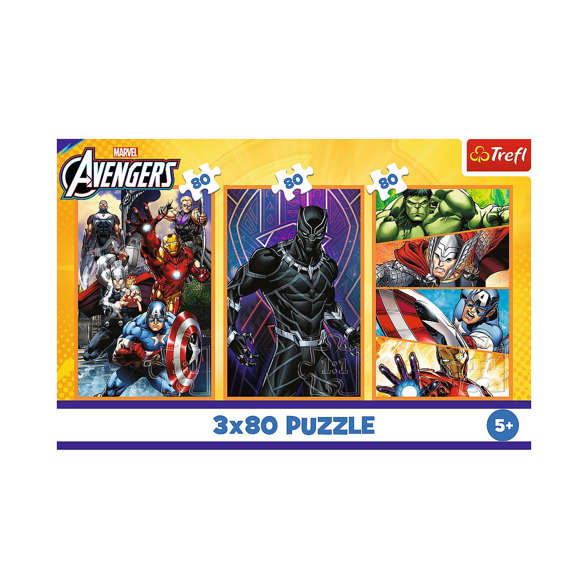 Puzzle Avengers Dni pełne akcji 3x80 el. Trefl (34883)