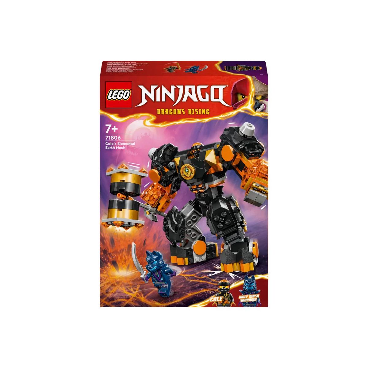 Klocki konstrukcyjne Lego Ninjago Mech żywiołu ziemi Cole’a (71806)