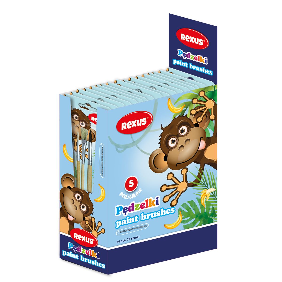Pędzel Rexus Rexus KIDS z naturalnego włosia nr mix (0910)