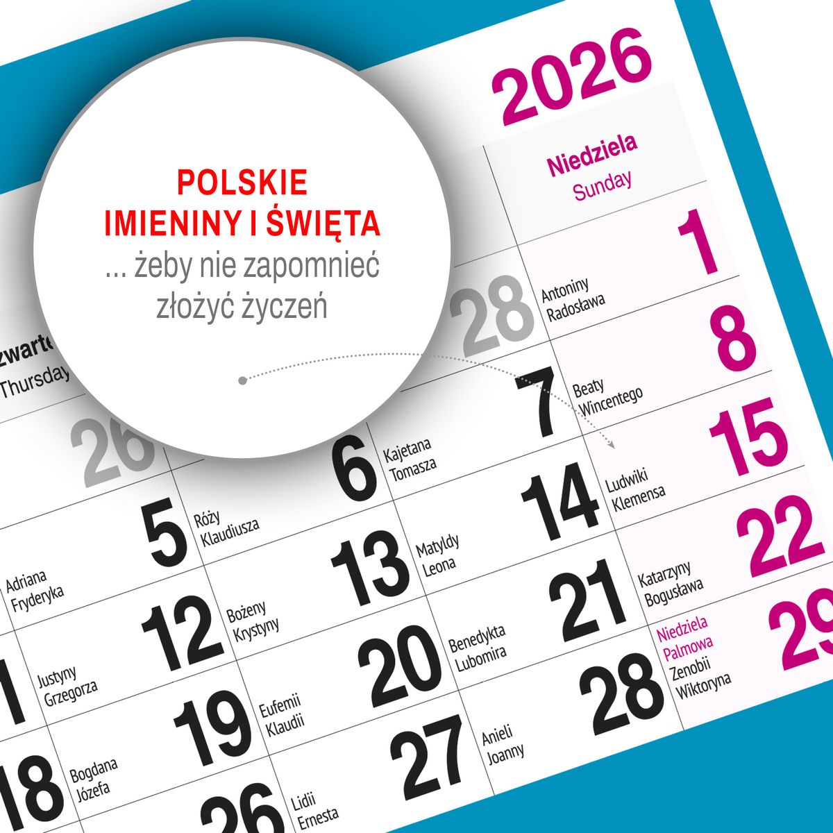 Kalendarz ścienny (401000) k:2915-377 PALMY 310mm x 790mm Press