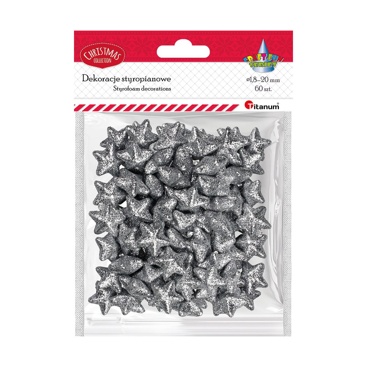 Ozdoba styropianowa Craft-Fun Series gwiazdki Titanum (23YX0326-3(SILVER))