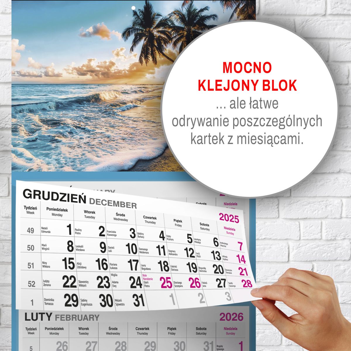 Kalendarz ścienny (401000) k:2915-377 PALMY 310mm x 790mm Press