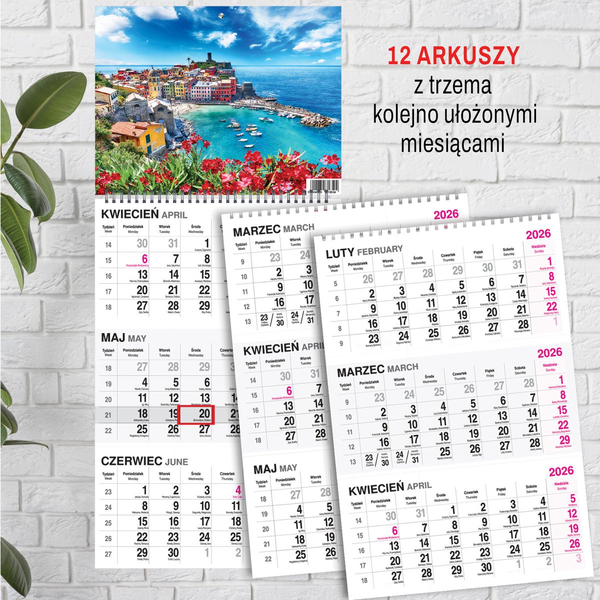 Kalendarz ścienny (401000) k:2915-377 WIDOK 310mm x 790mm Press