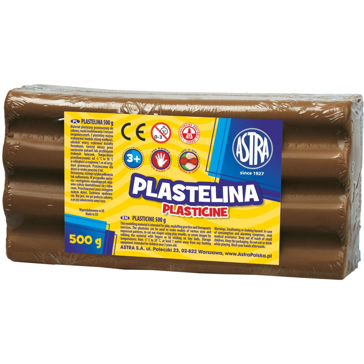 Plastelina Astra 1 kol. brązowa 500g