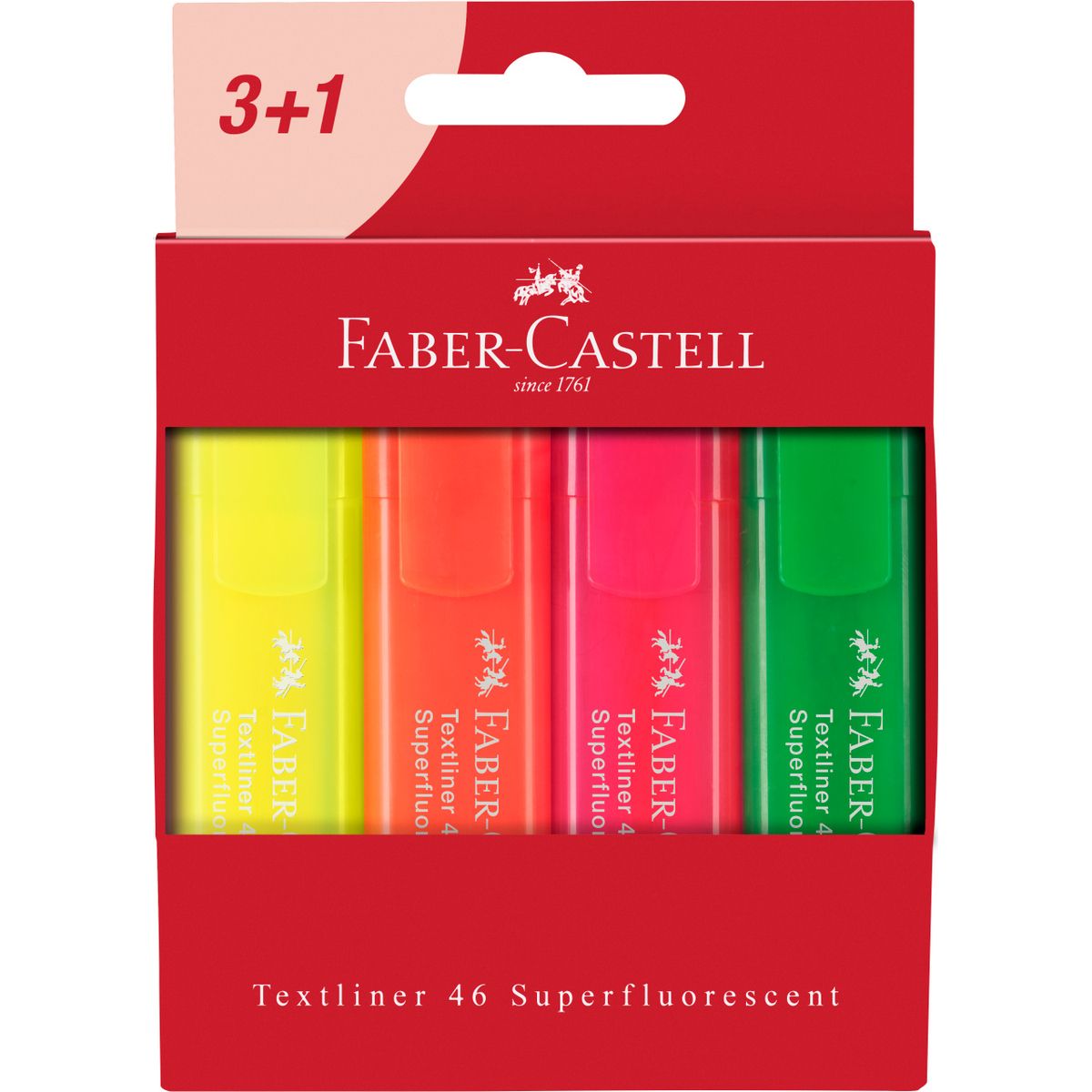 Zakreślacz Faber-Castell 4 szt, mix 1,0-5,0mm (254604 FC)