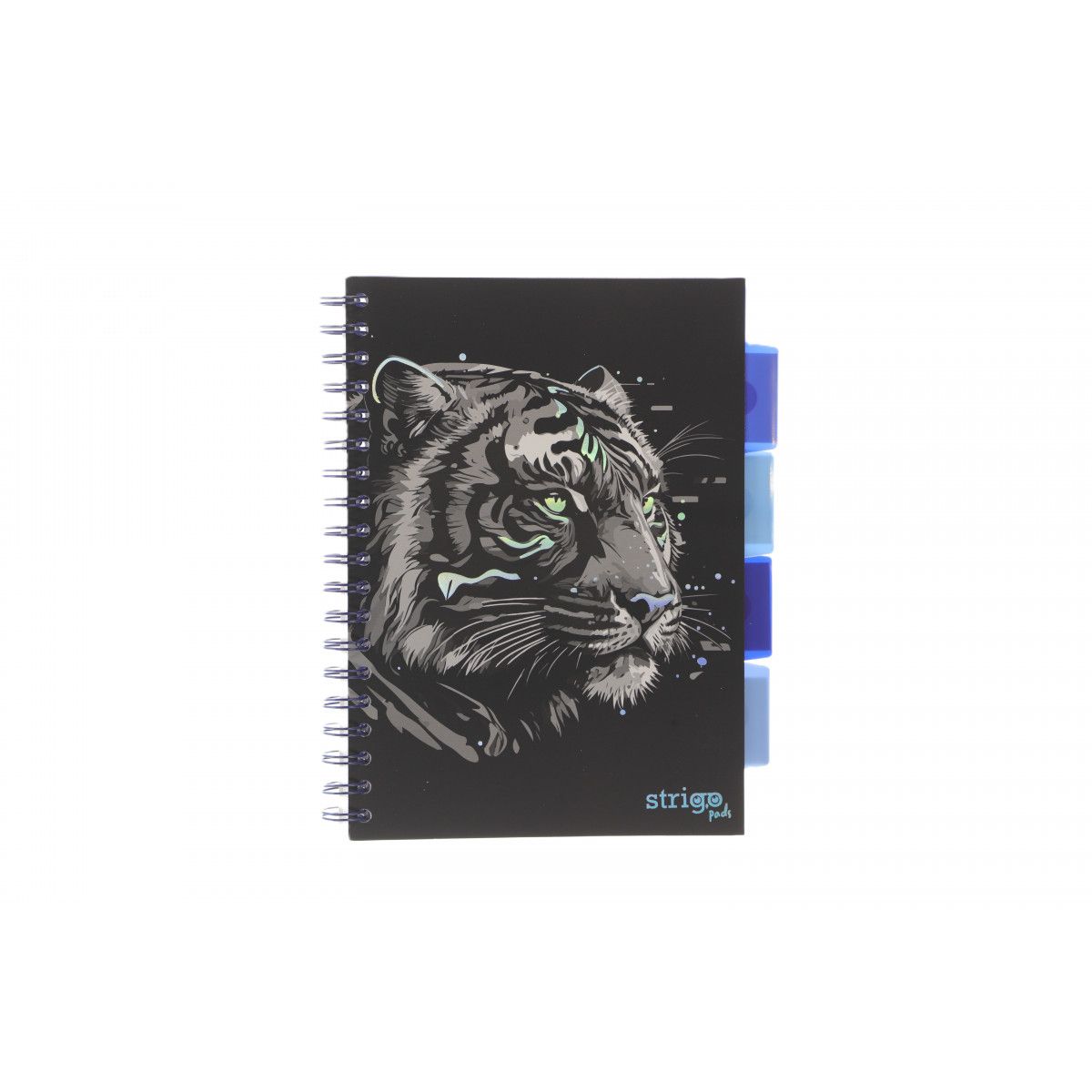 Kołozeszyt (kołonotatnik) ANIMALS czarny  TYGRYS B5 100k. 80g KRATKA Strigo (PADS024)