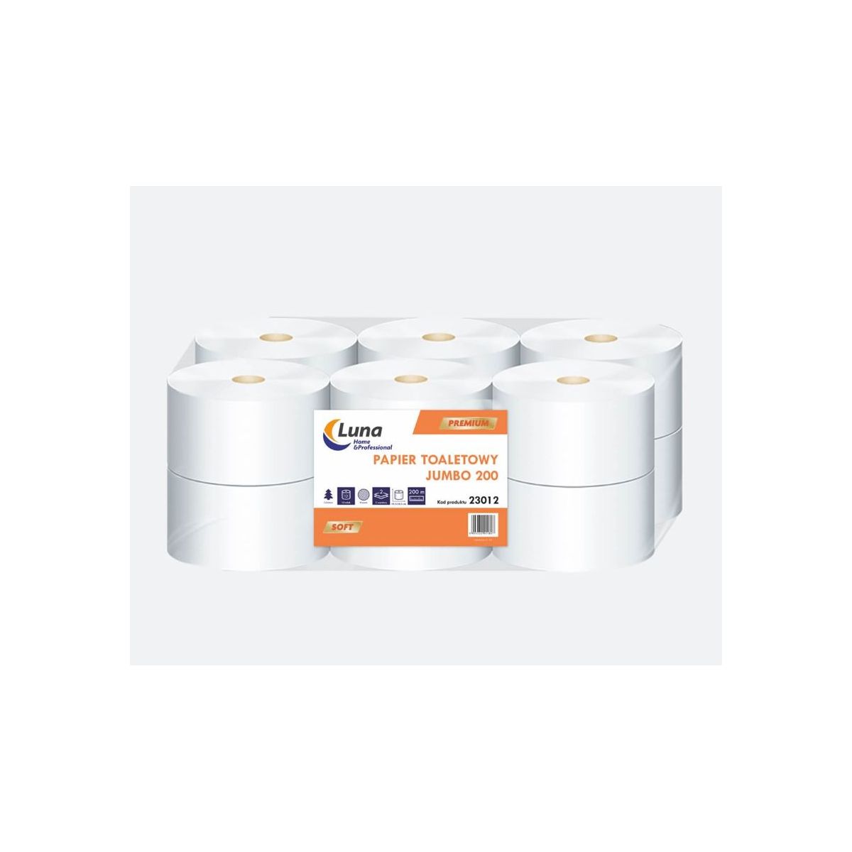Papier toaletowy 12rol Jumbo 200 celuloza 2 warstwy
