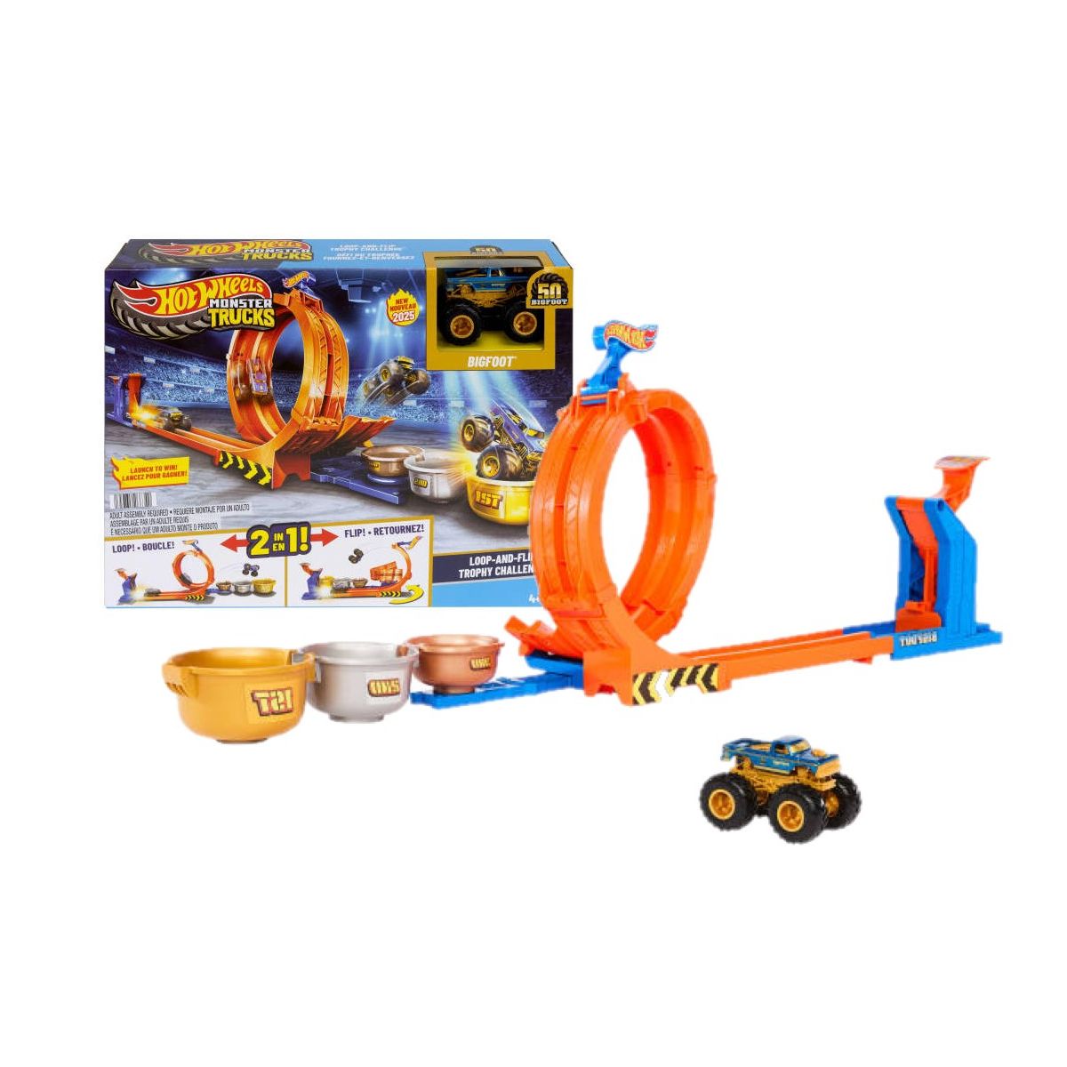 Tor wyścigowy Hot Wheels City pętla skok po trofeum (JBX64)